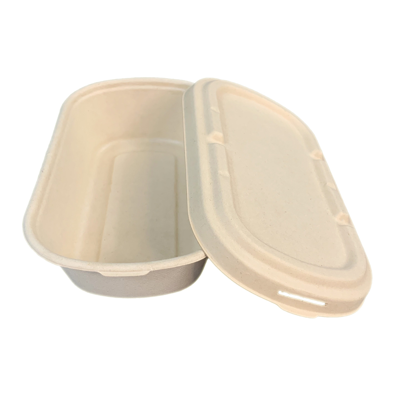 Compostable Sugarcane Bagasse Food Containers with lids